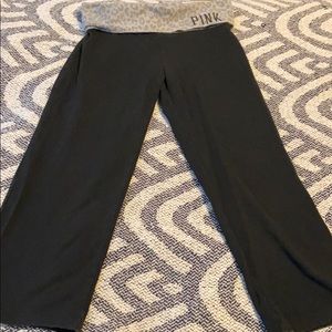 Pink cropped boot cut yoga pants